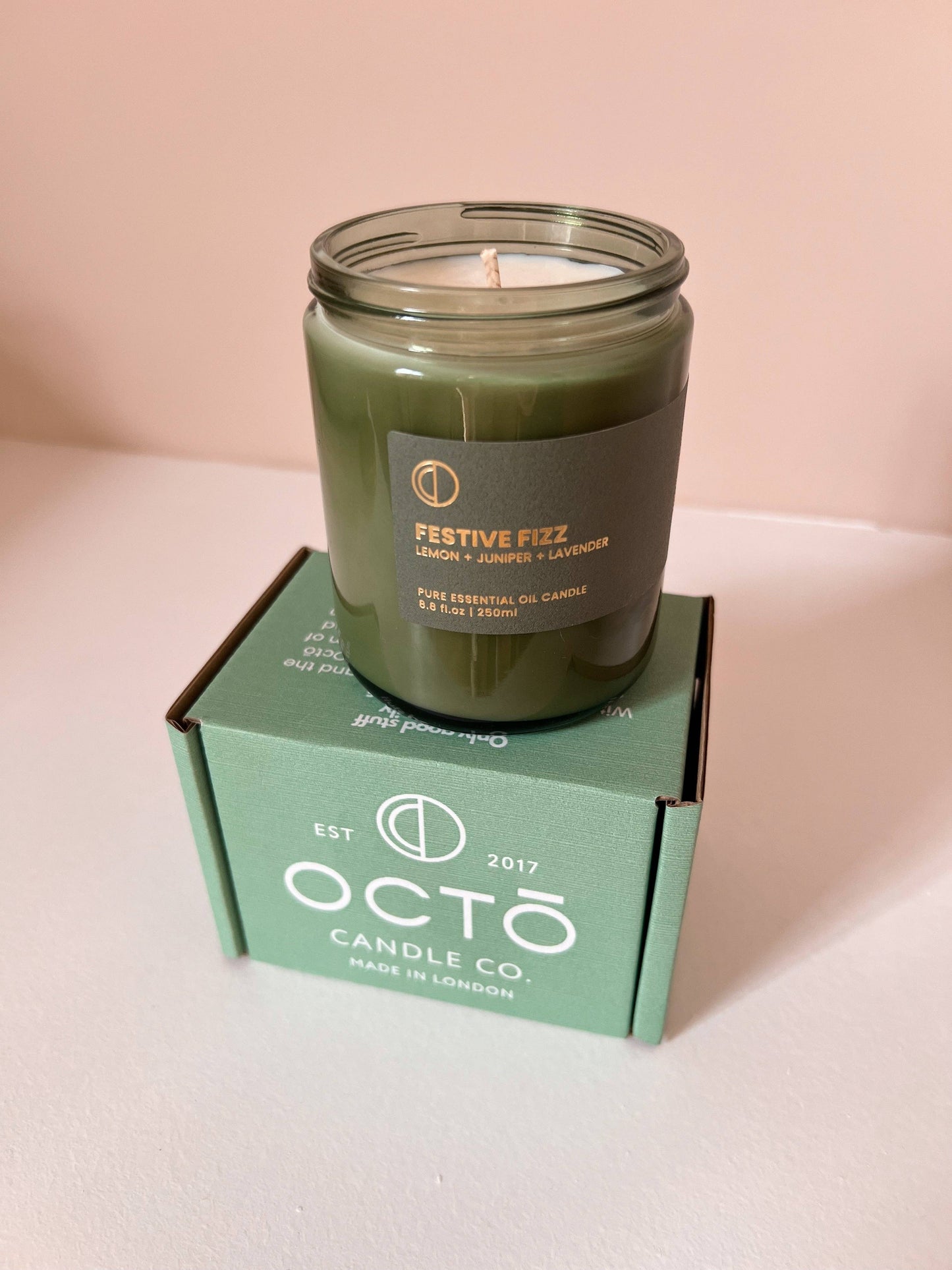 OCTŌ Festive Fizz (Lemon + Juniper + Lavender) | Green Jar Candle