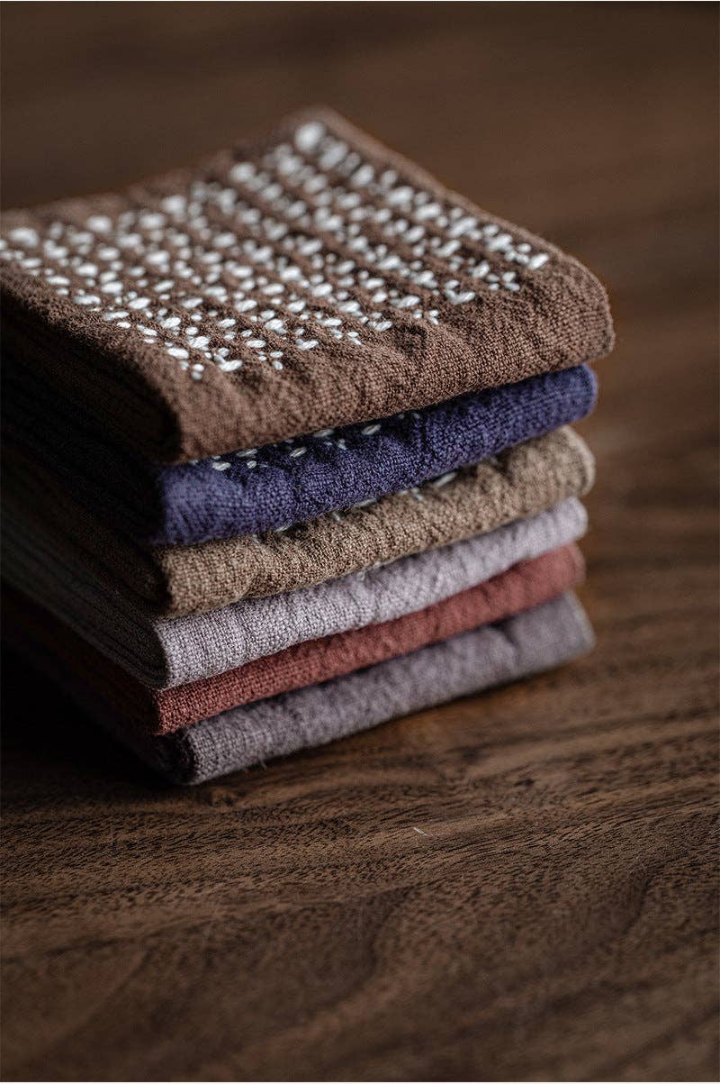 Handmade Woven Cotton and Linen Gongfu Tea Towel