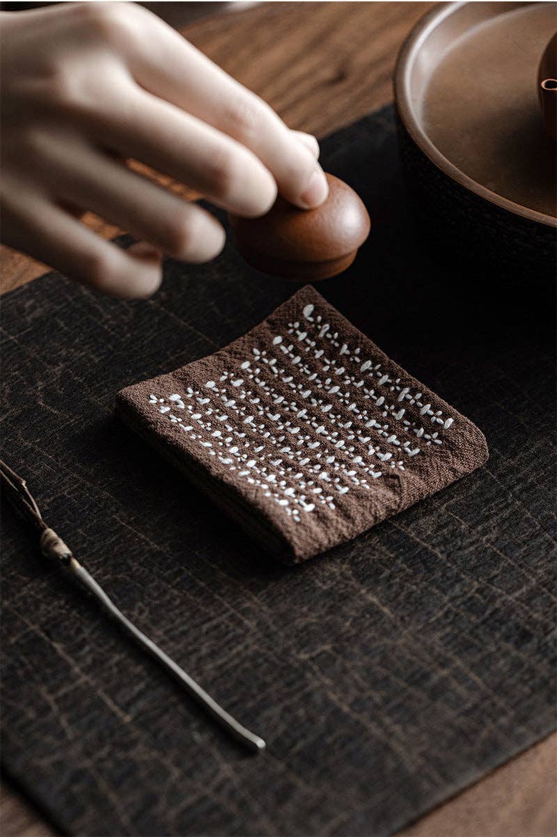 Handmade Woven Cotton and Linen Gongfu Tea Towel