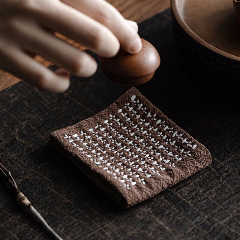 Handmade Woven Cotton and Linen Gongfu Tea Towel
