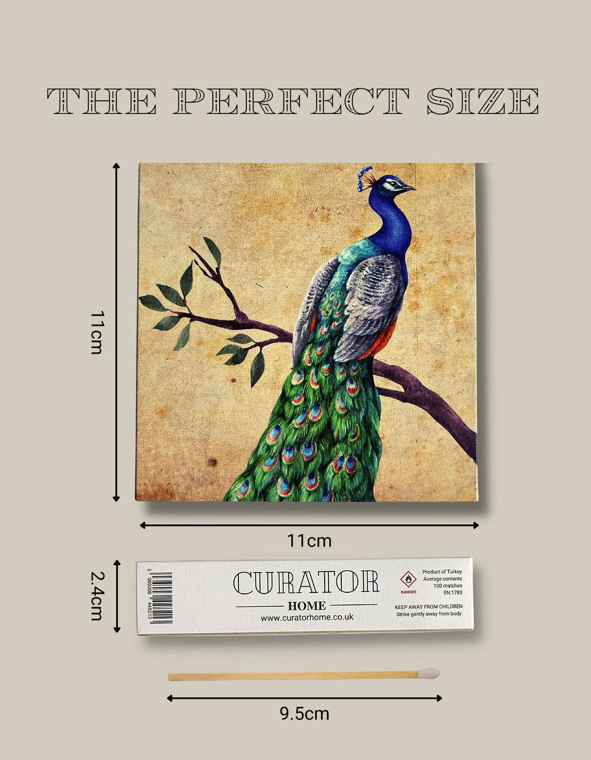 Luxury Gift Long Safety Matches | Peacock