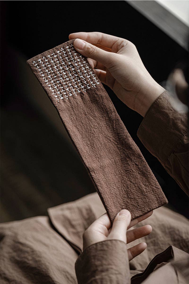 Handmade Woven Cotton and Linen Gongfu Tea Towel