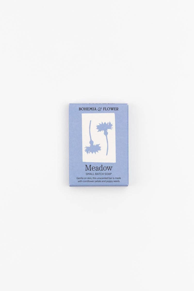 Bohemia & Flower Meadow soap packaging on a white background