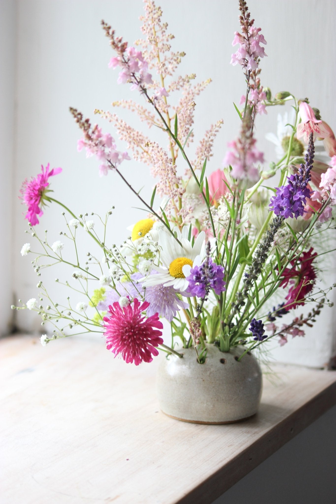 Ceramic Flower Frog, Handmade in Dorset. Perfect for flower arranging, especially small posies. A more sustainable choice to display your favourite flowers.