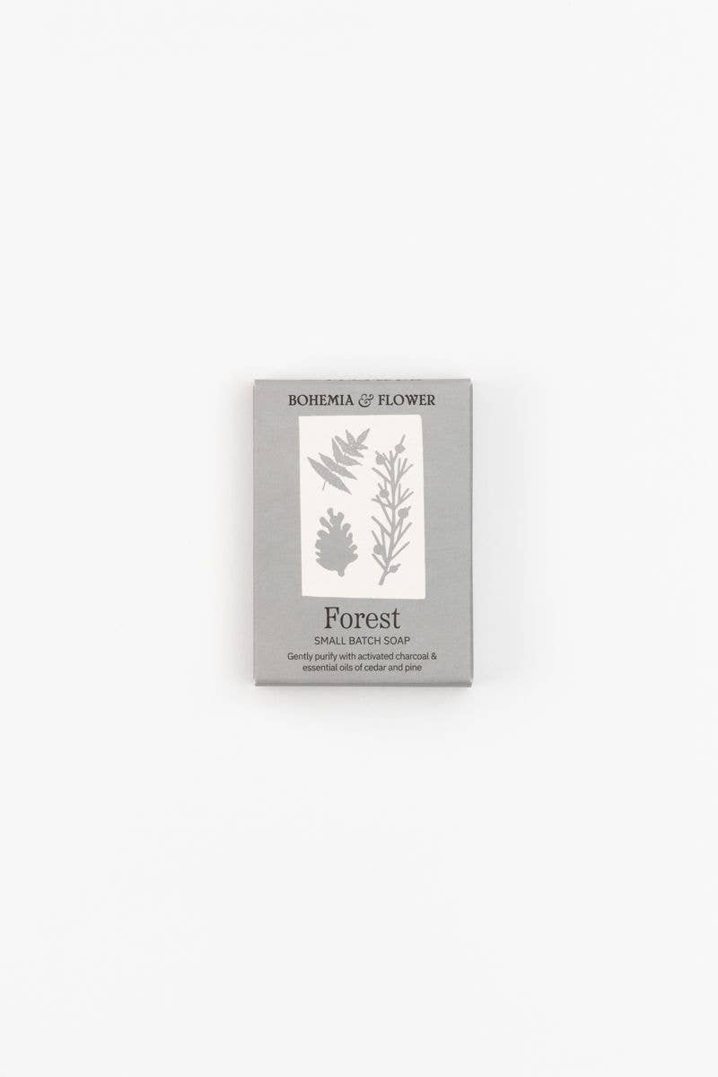 Bohemia & Flower Forest soap packaging on a white background