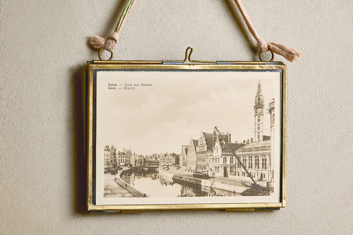 nkuku Kiko Hanging Brass Frame - Antique Brass