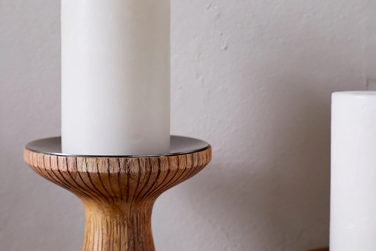 Omari Mango Wood Candle Stick