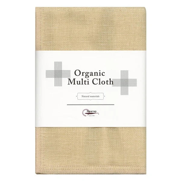 The Organic Multi Cloth is a multipurpose cloth that is dyed entirely with plant and rock-based dyes. It is woven in Japan using traditional Japanese weaving techniques.