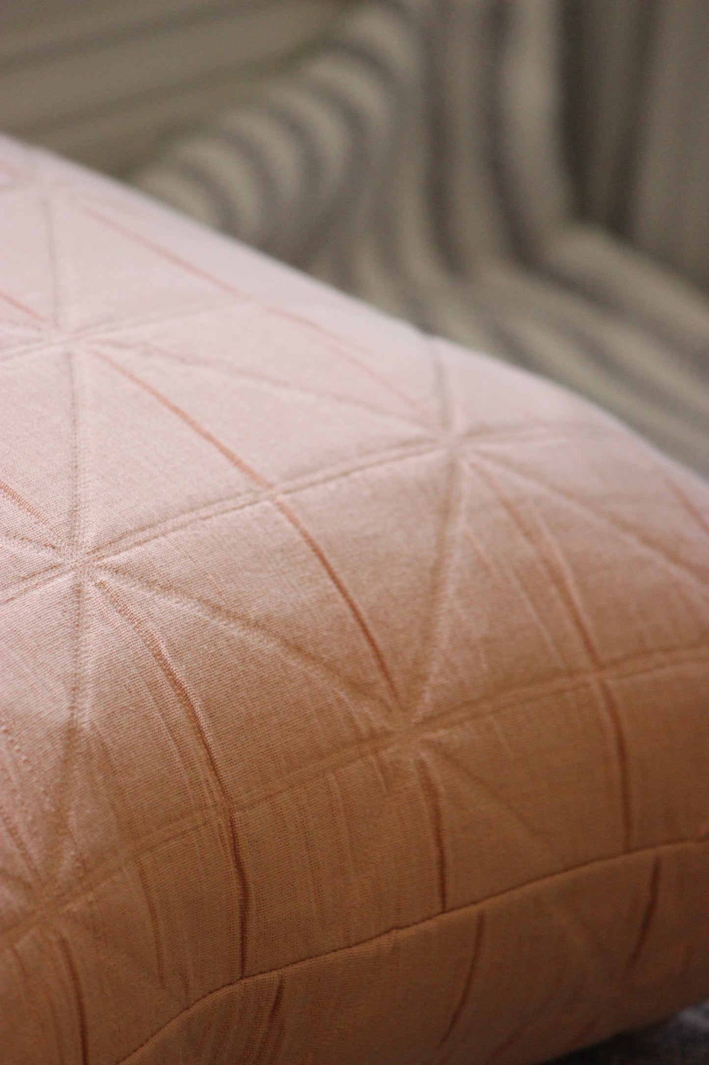 Feather Filled Cushion with Quilted Jacquard Cotton Cover