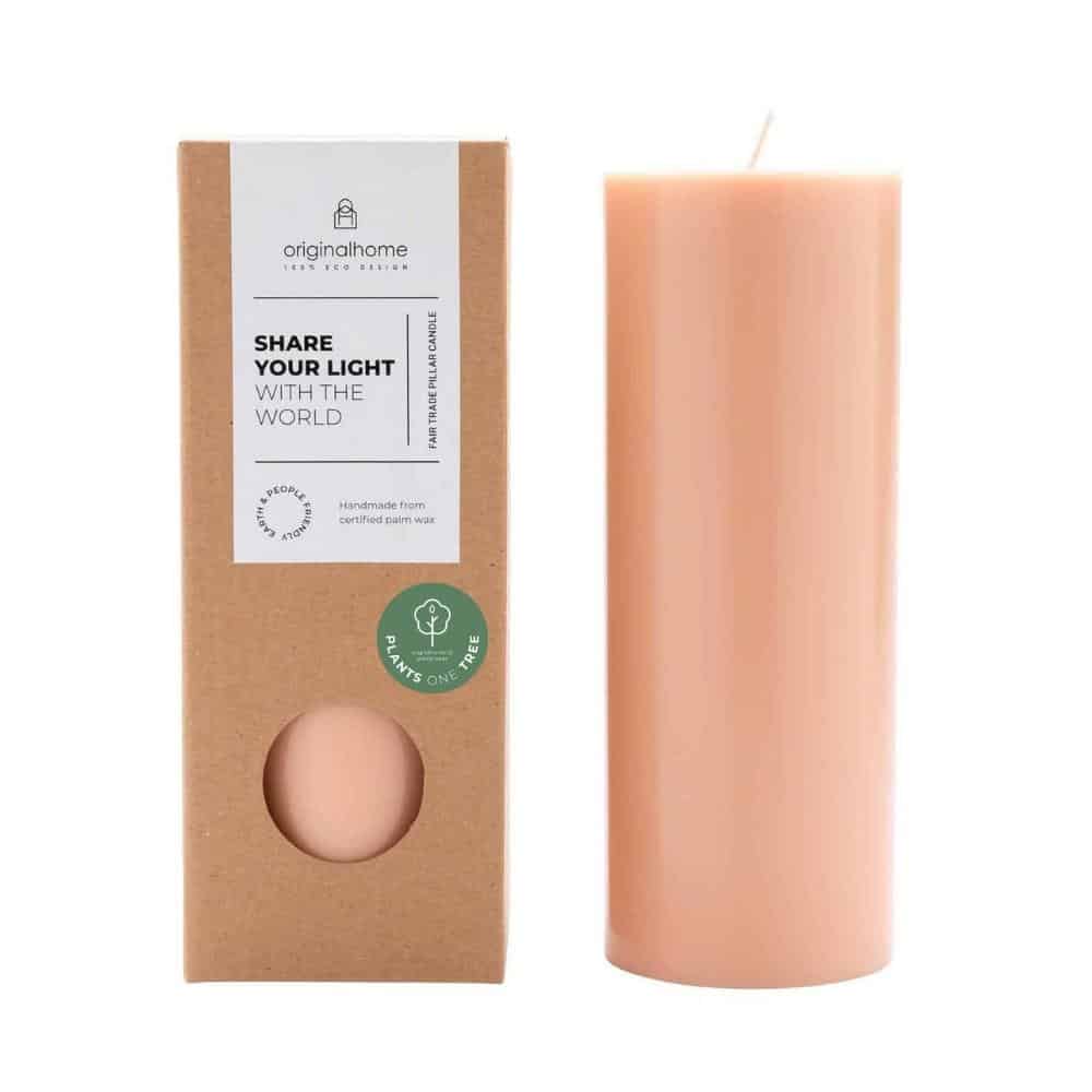 Sustainable Plant-Based Pillar Candle - All products are handcrafted from 100% natural or eco-friendly materials