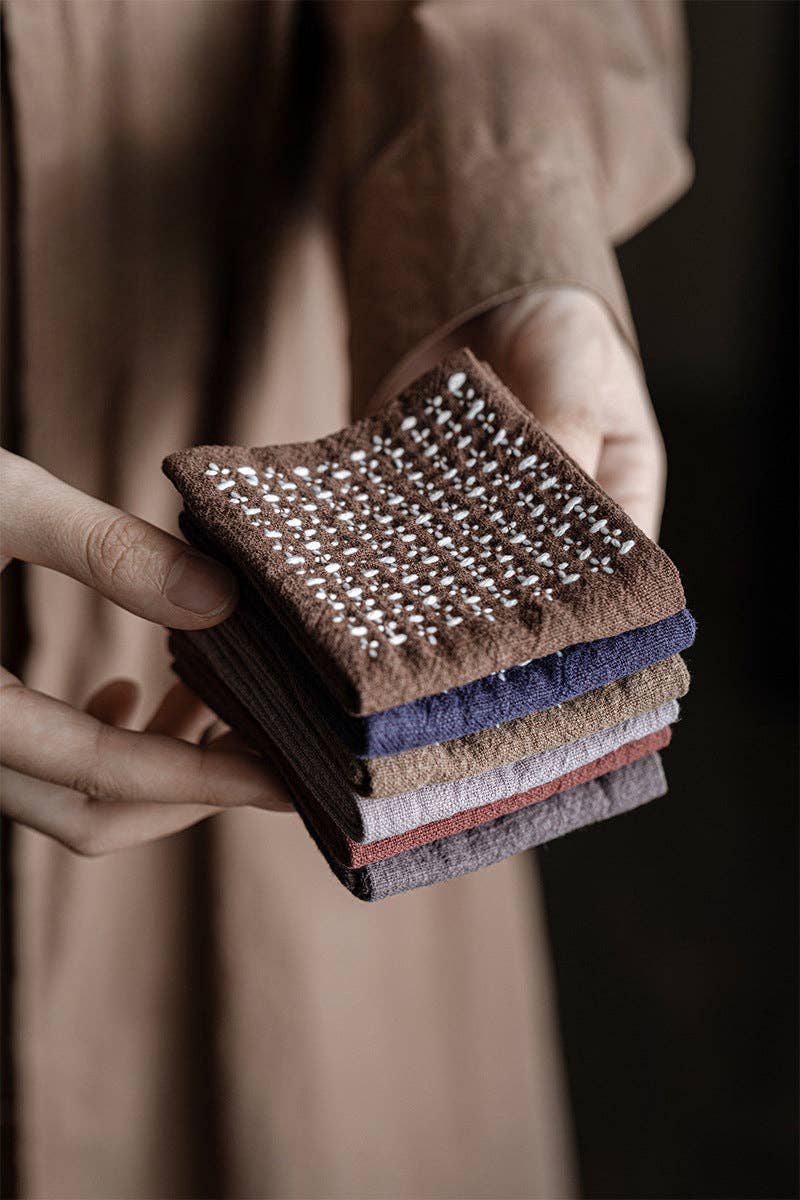 Handmade Woven Cotton and Linen Gongfu Tea Towel