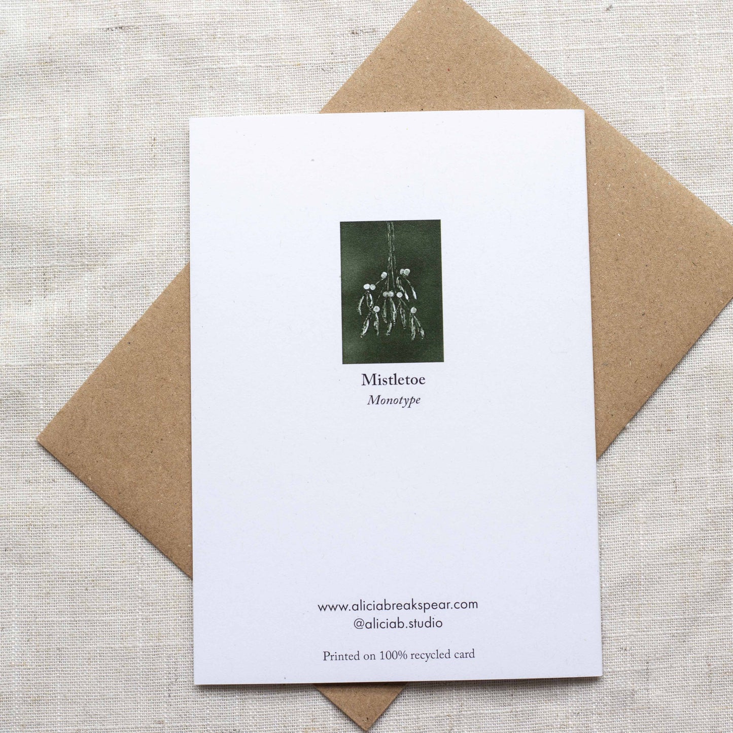 Christmas Card A6 Mistletoe - Recycled Card
