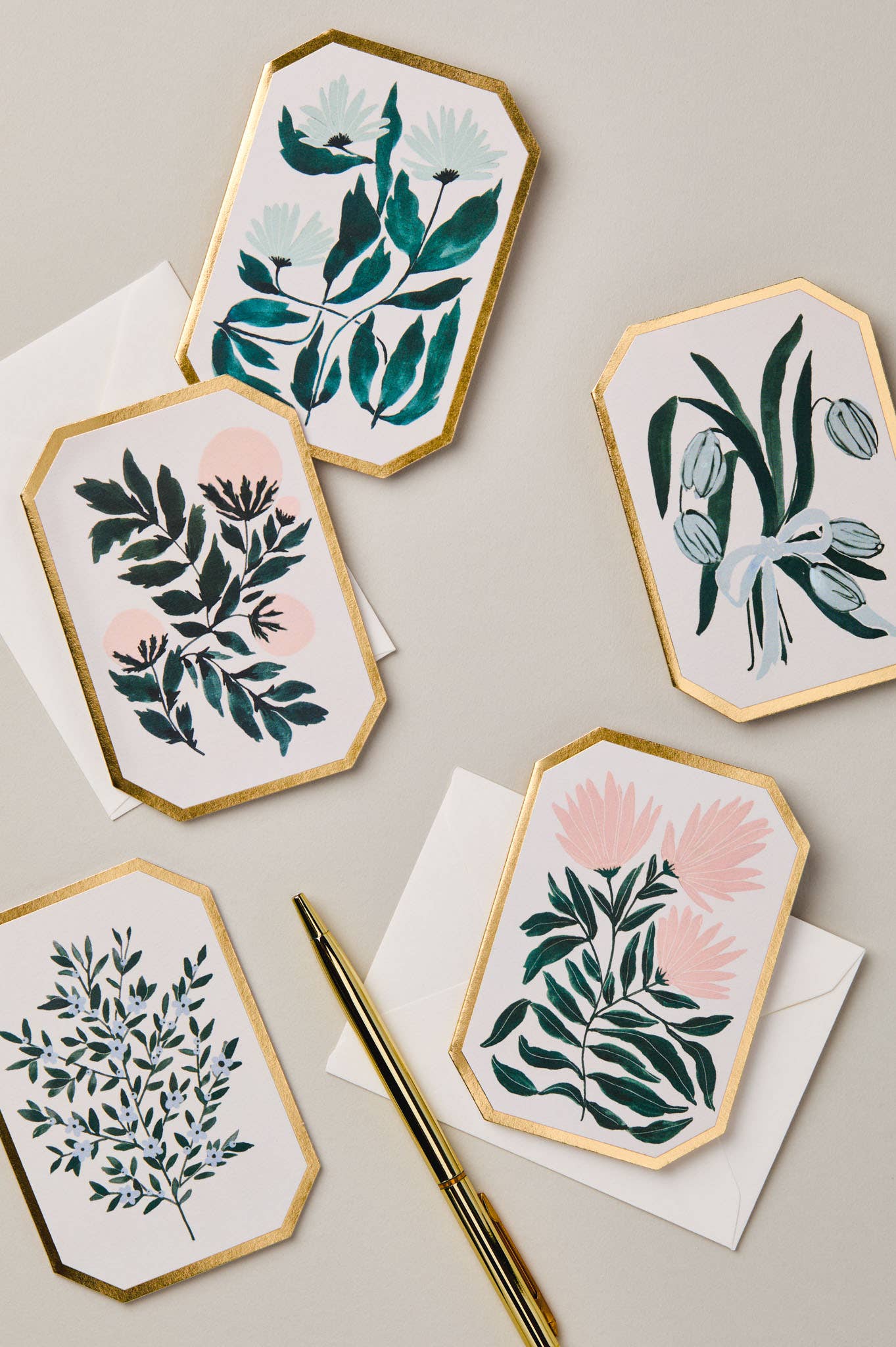CHRYSANTHEMUM Botanical Die Cut Mini Card by Katie Housley