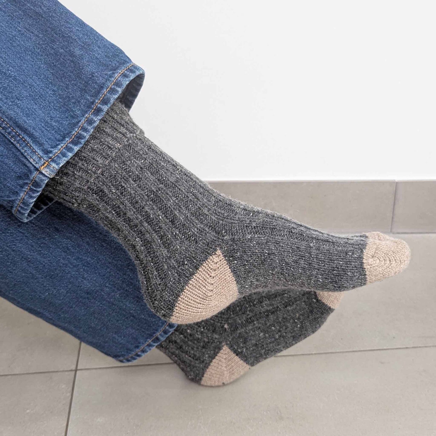 Unisex Recycled Silk Blend Ribbed Socks