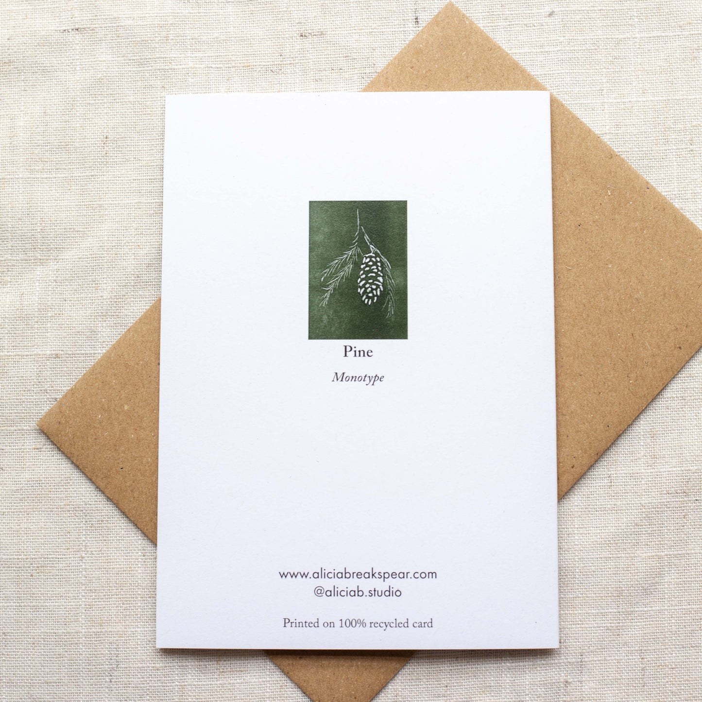Christmas Card A6 Pine Cone - Recycled Card