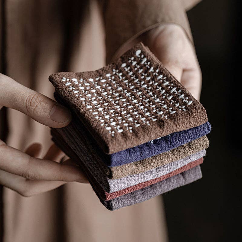 Handmade Woven Cotton and Linen Gongfu Tea Towel