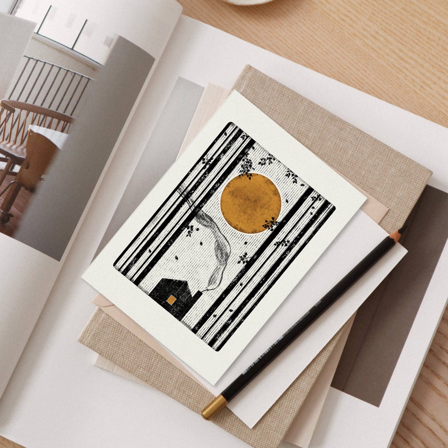Smoky Cabin Individual Card (A6) by Luke Holcombe