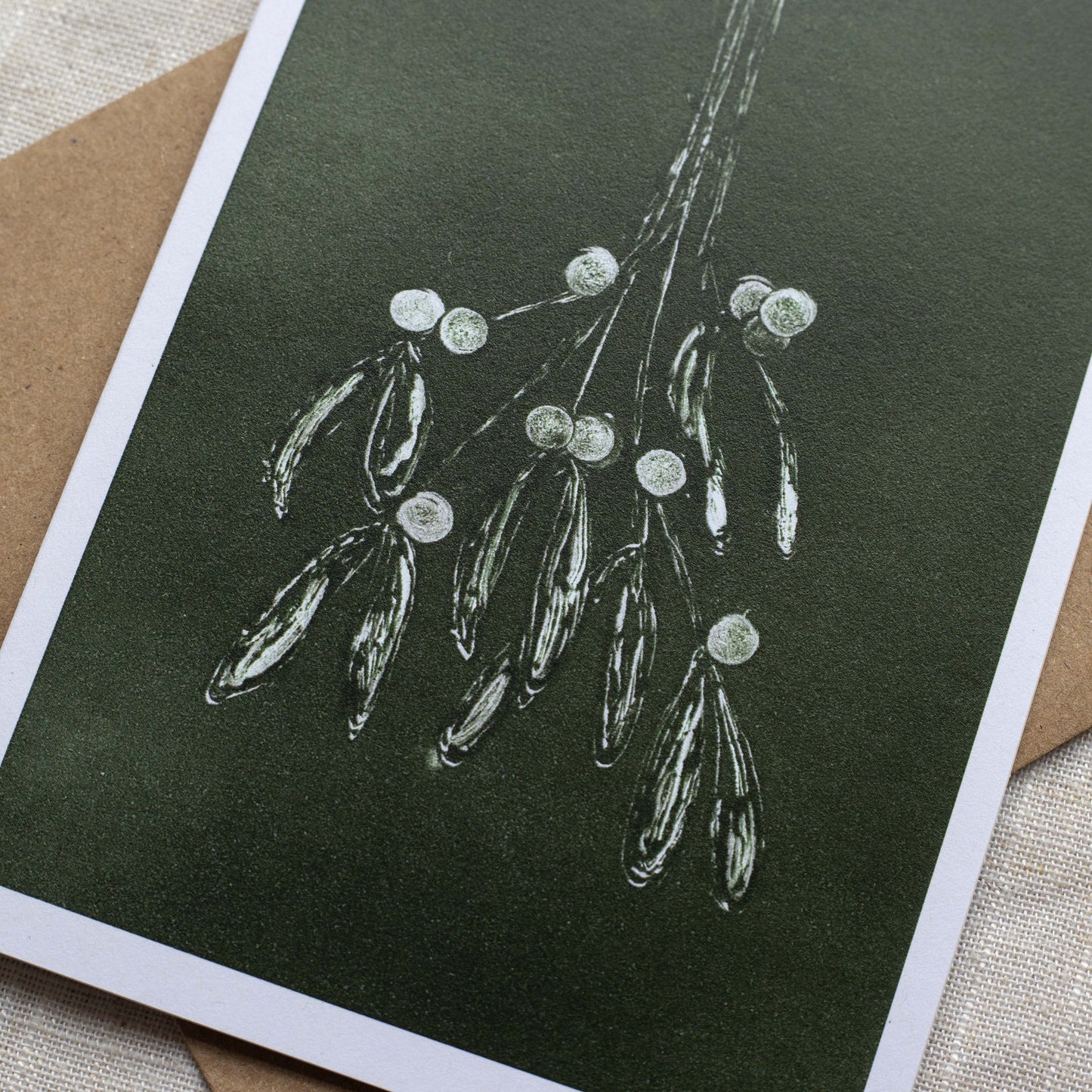 Christmas Card A6 Mistletoe - Recycled Card