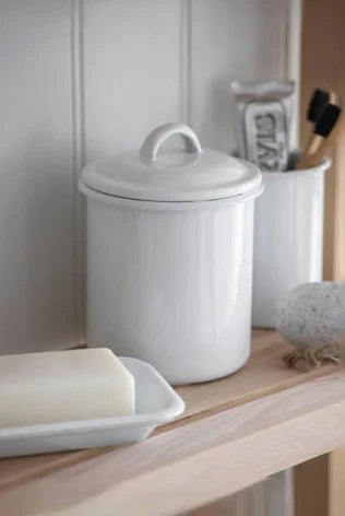 Enamel Storage Jar 1000ml White