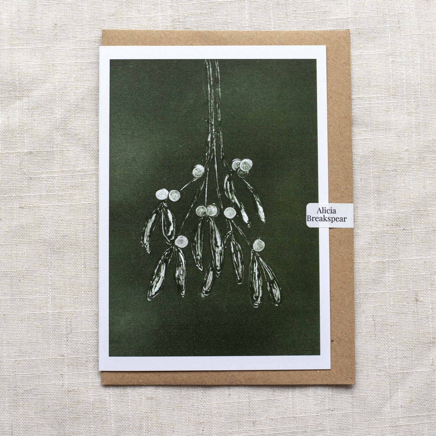 Christmas Card A6 Mistletoe - Recycled Card