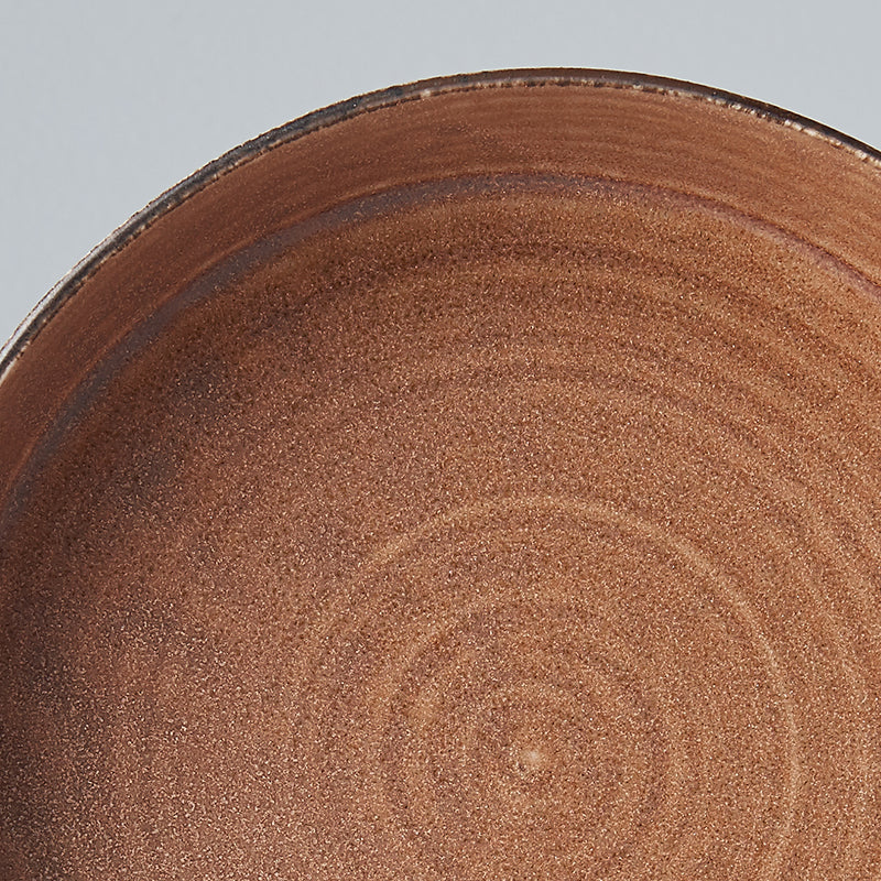 Japanese high rim toffee coloured small plate