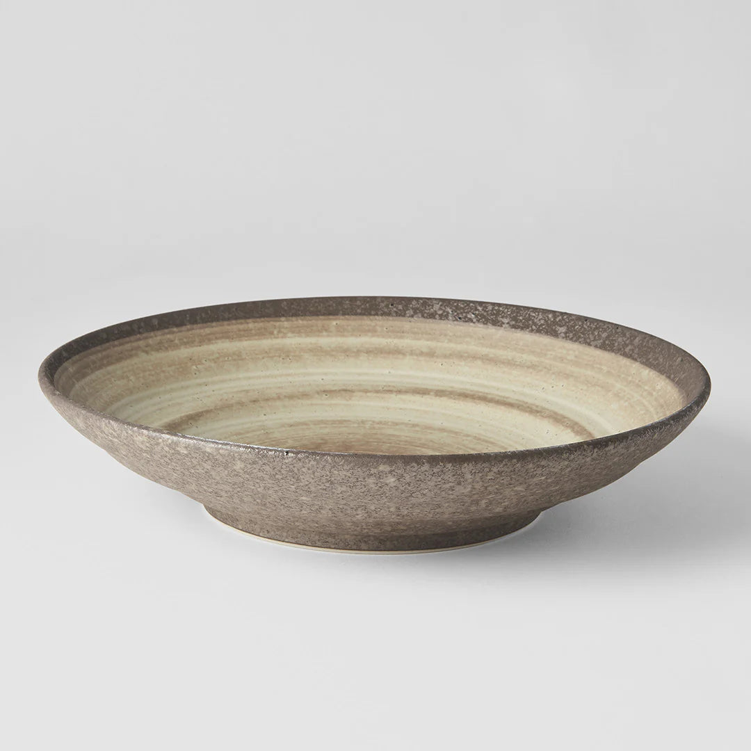 Nin Rin flat-based serving bowl 29cm - Made in Japan