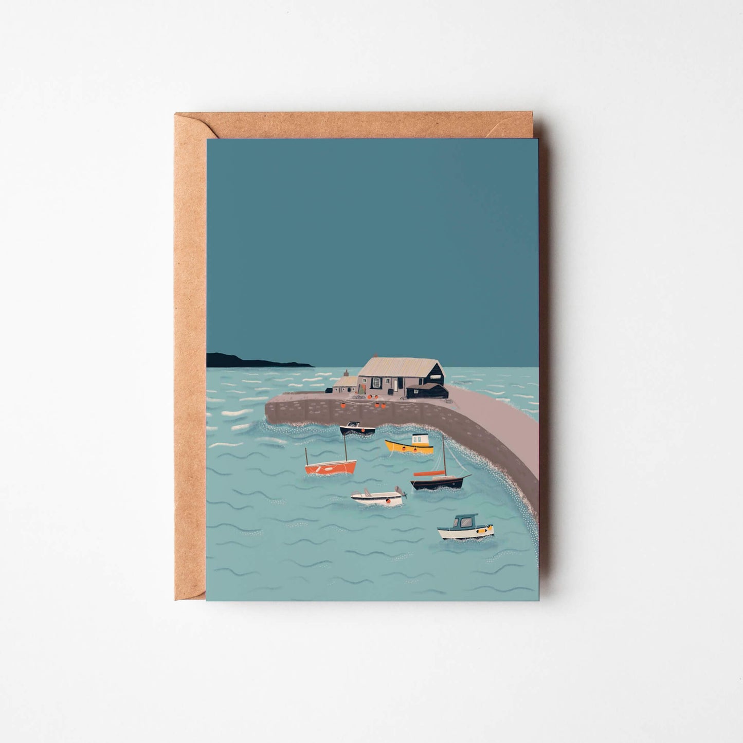 The Cobb, Lyme Regis Greetings Card by Rachel Akerman