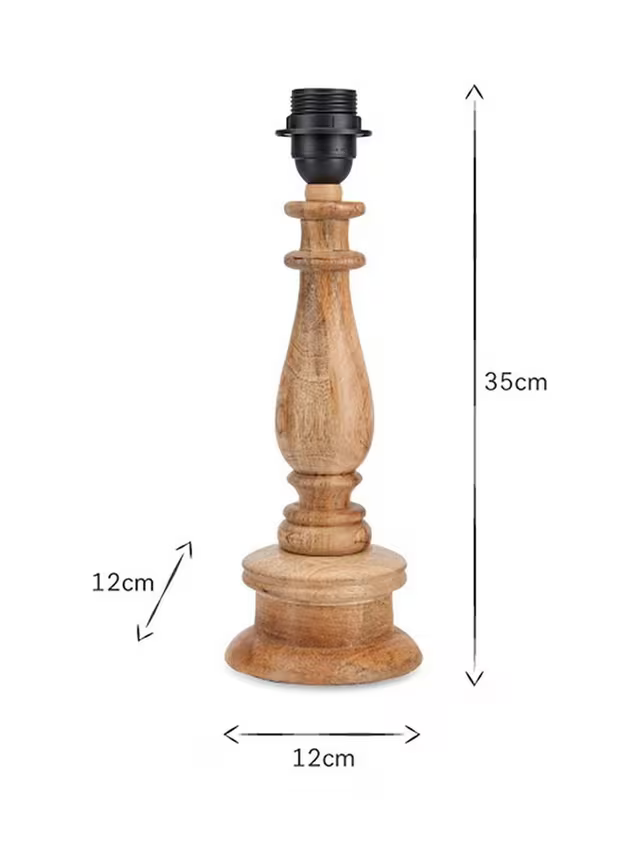 nkuku Usha Mango Wood Lamp Base - Natural