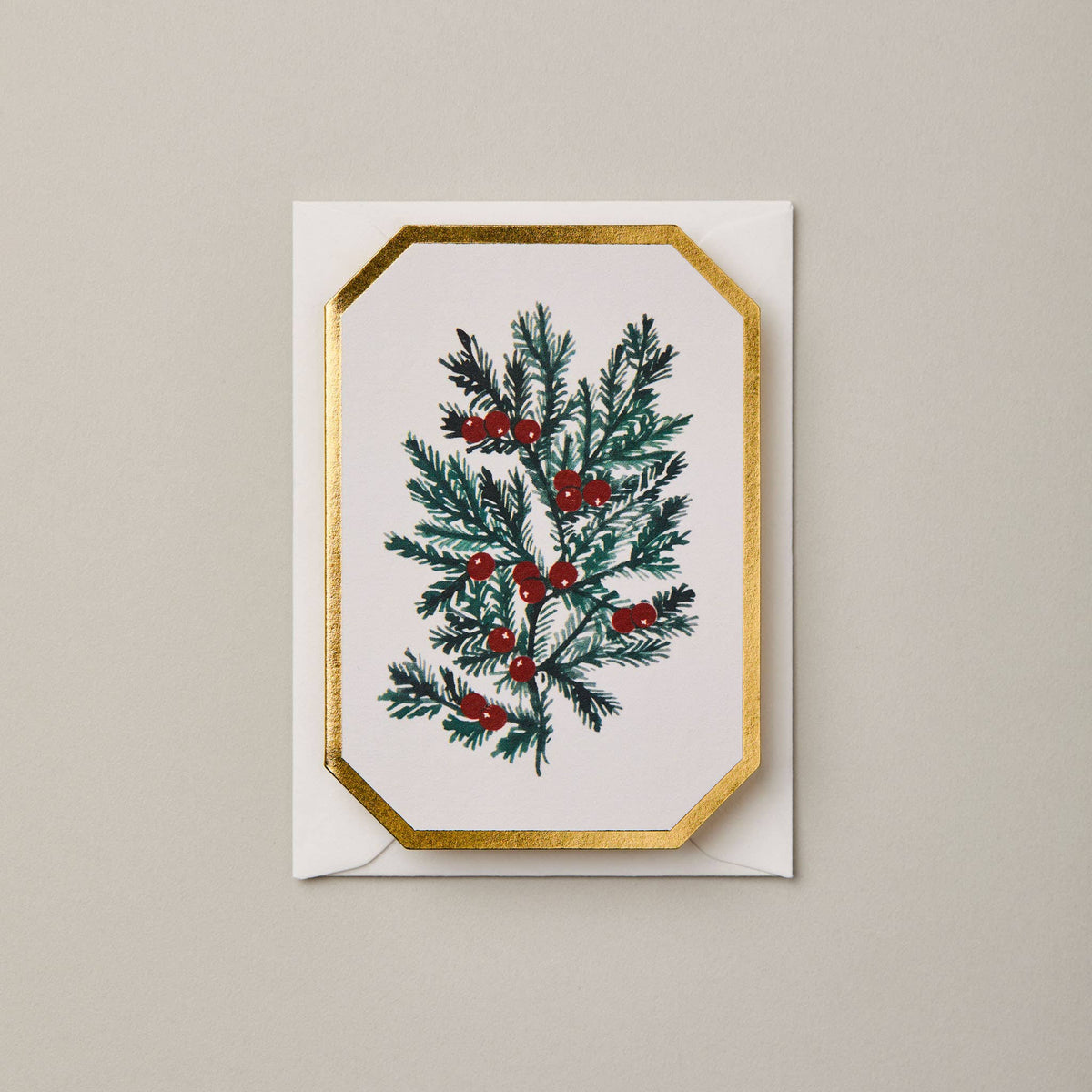 FIR BOTANICAL DIE CUT MINI CHRISTMAS HOLIDAY CARD