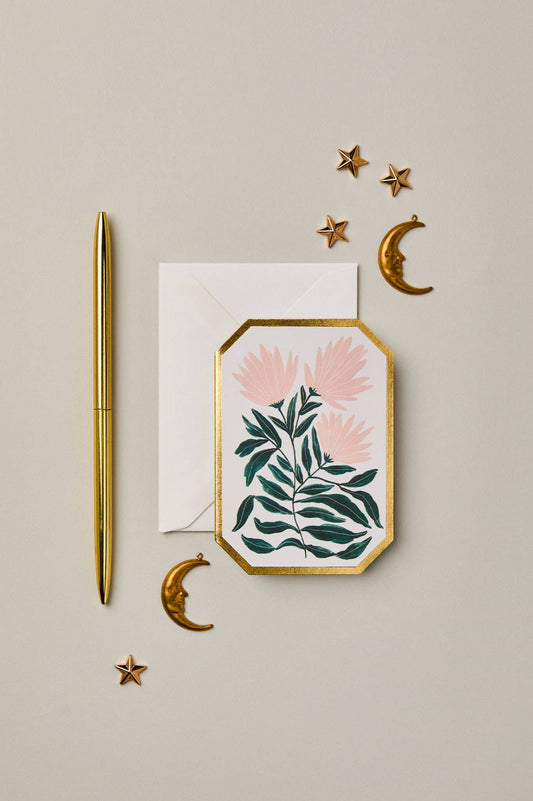 CHRYSANTHEMUM Botanical Die Cut Mini Card by Katie Housley