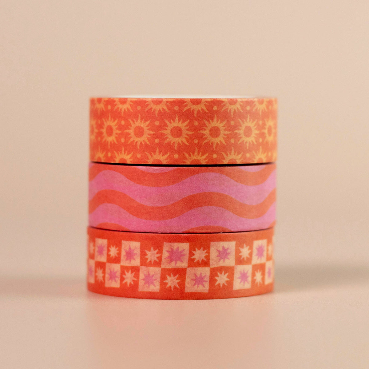 Pink & Orange Washi Tape Set | Pack of 3