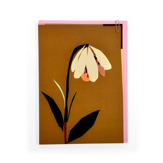 Tulip Pretty Modern Floral Cut Out Everyday Greeting Card