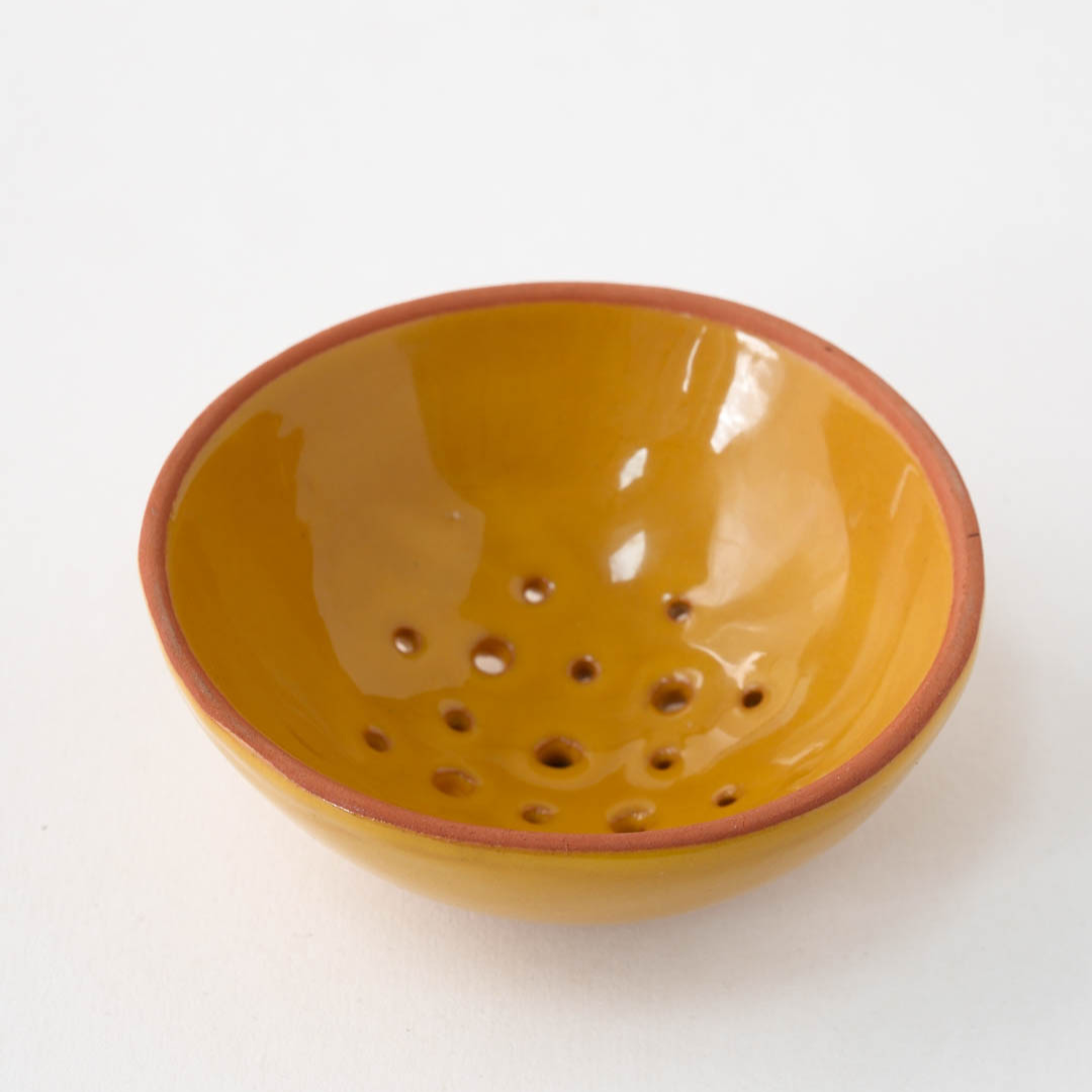 Bobèche Fleurs Ceramic Frog - Yellow mustard