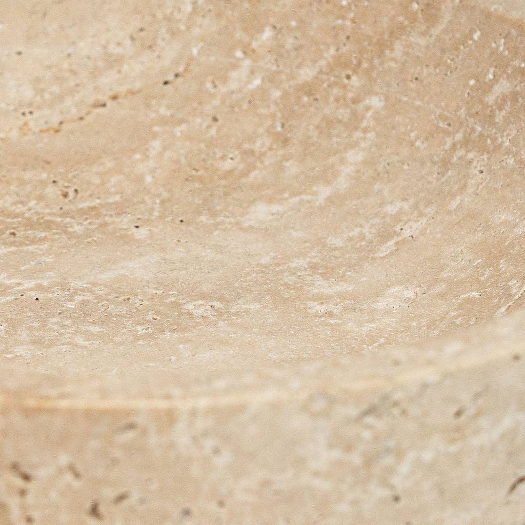Travertine Trivet - Small, Shallow Round Trinket Holder