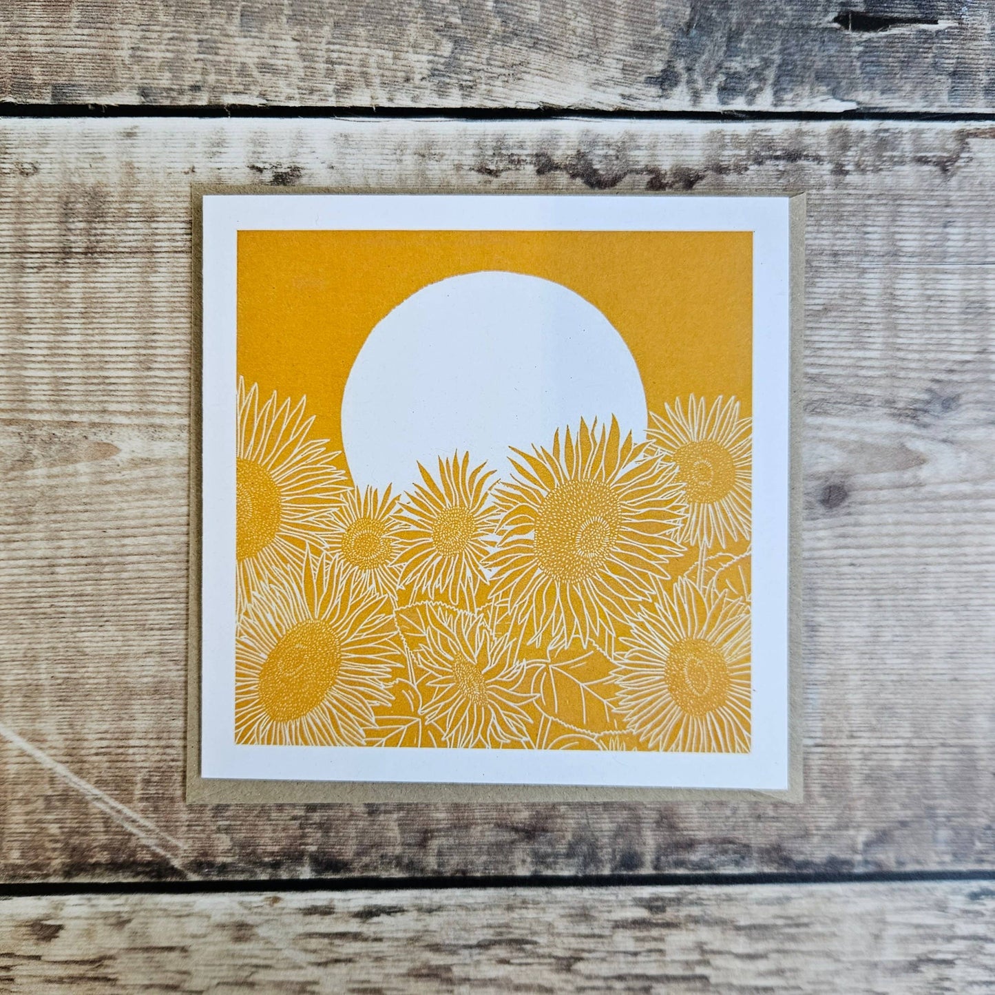 Sunflower Field - Single Square Greetings Card