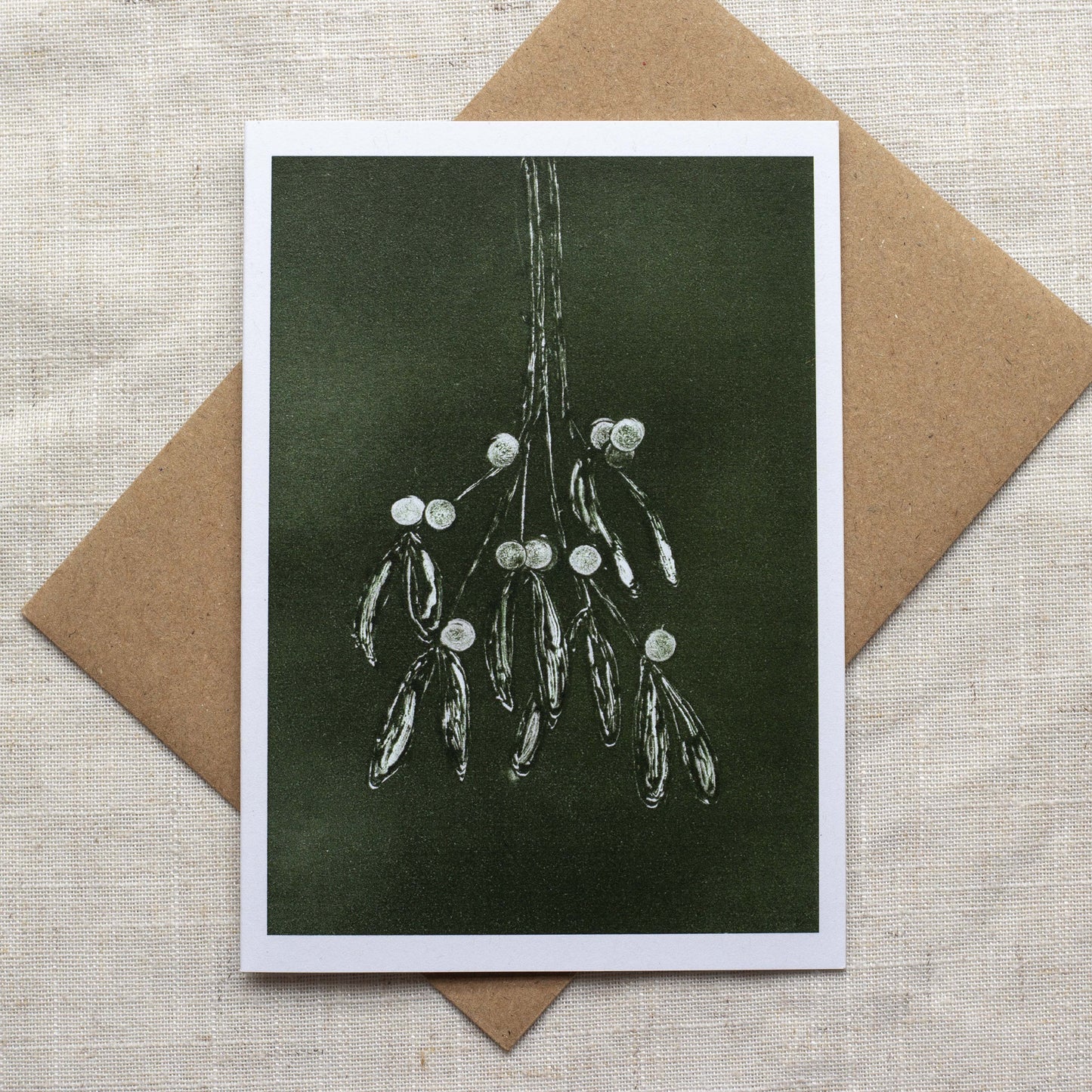 Christmas Card A6 Mistletoe - Recycled Card