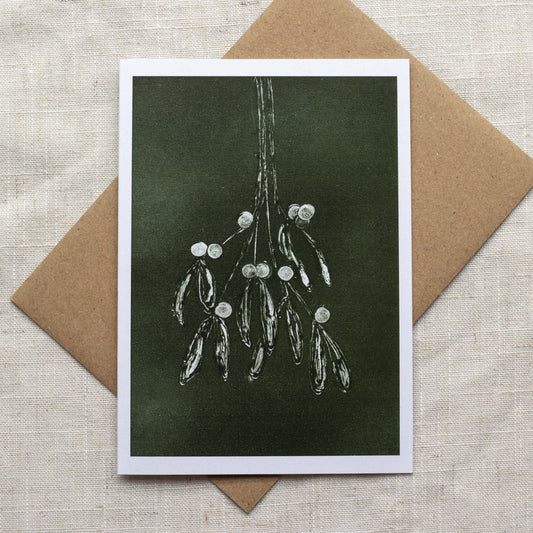 Christmas Card A6 Mistletoe - Recycled Card