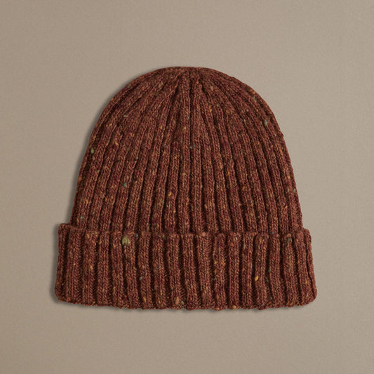 Unisex Donegal Beanie | Ruby Dusk
