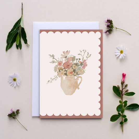'Vintage Flowers' Blank Just Because Card