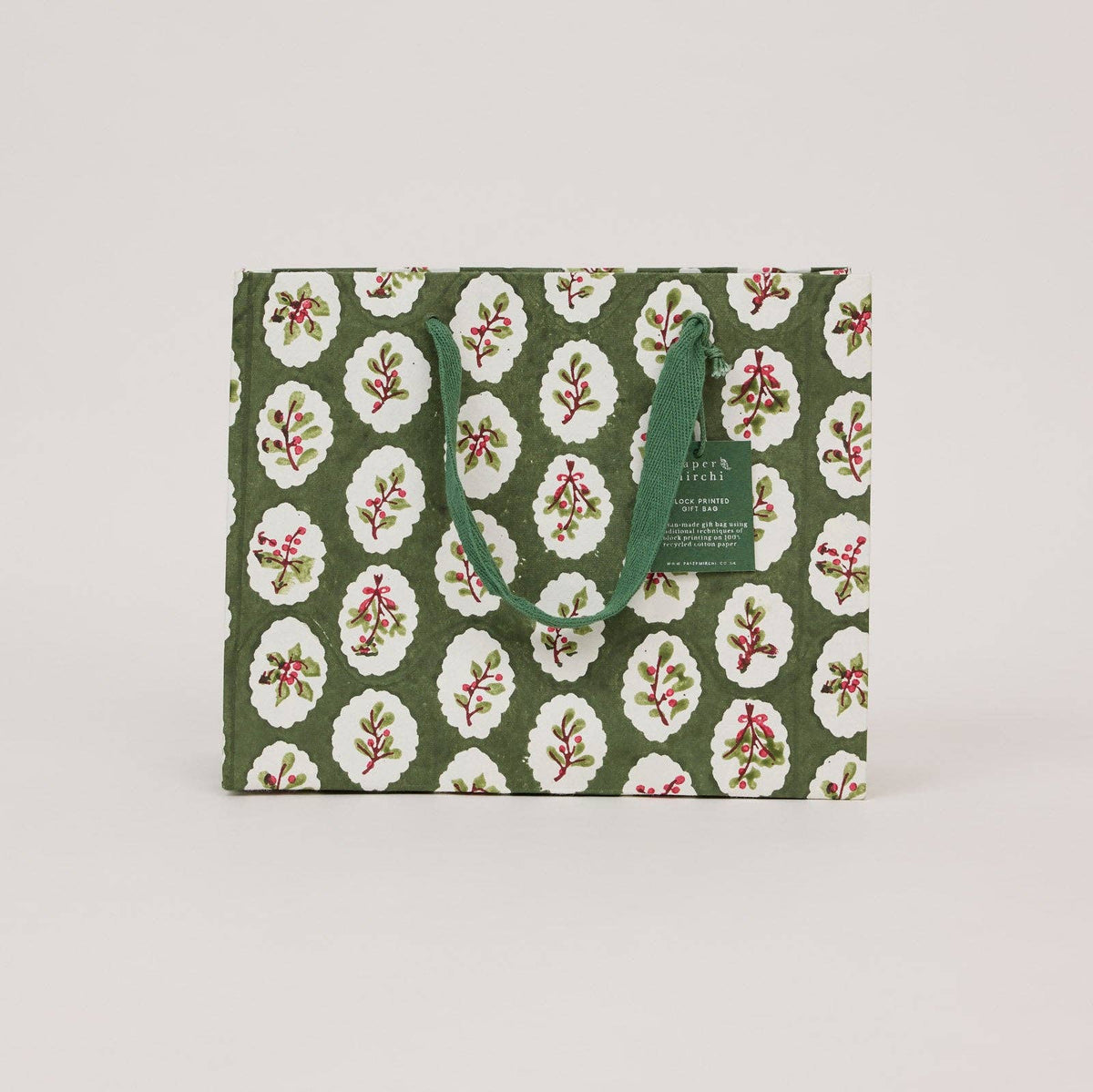 Block Printed Gift Bags (Medium) - Festive