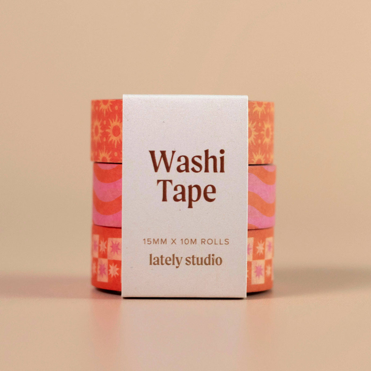 Pink & Orange Washi Tape Set | Pack of 3