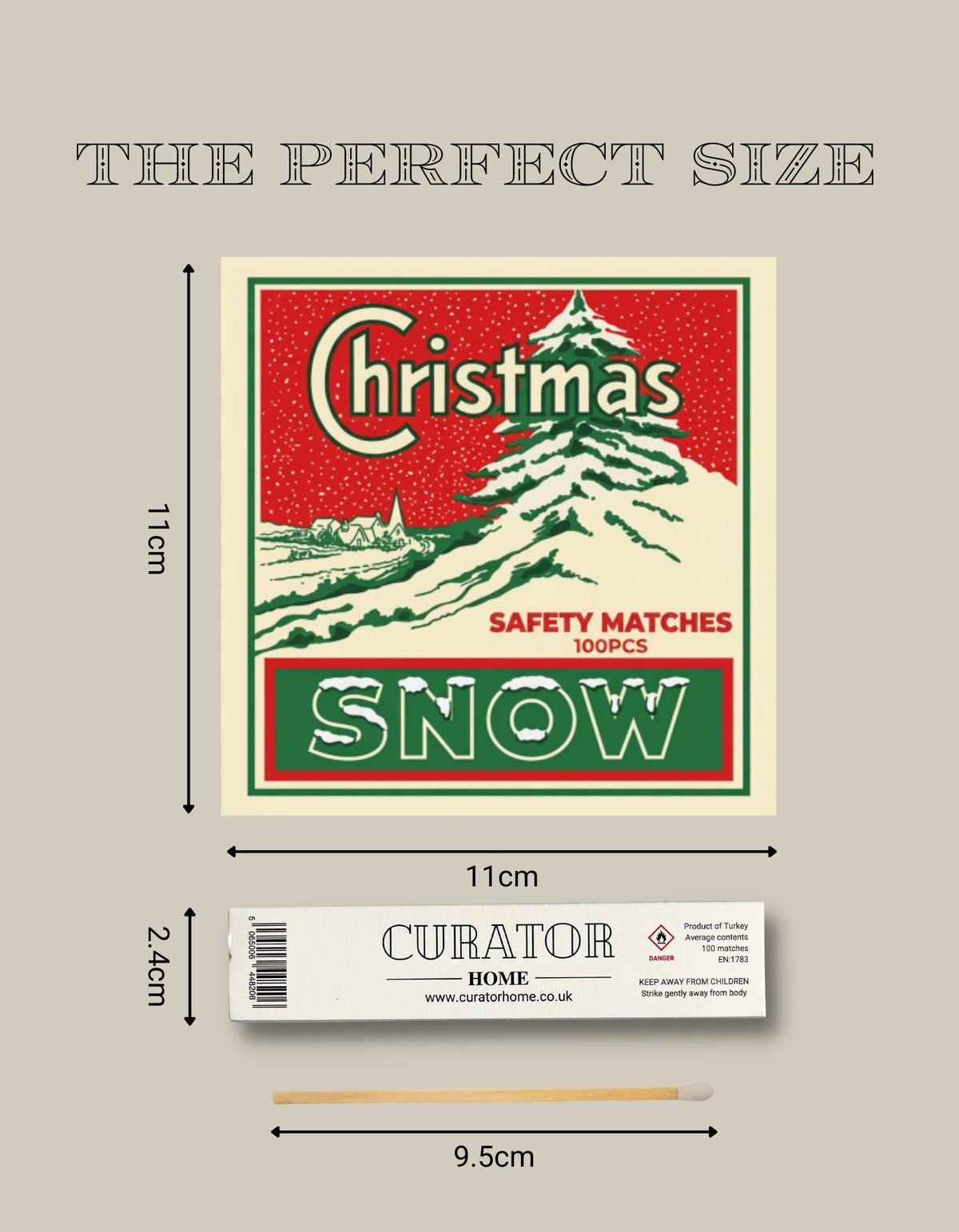 Luxury Gift Long Safety Matches | Christmas Snow