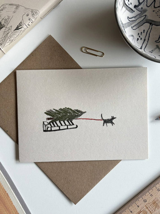 'Sleigh Dog' Christmas Card by dear prudence