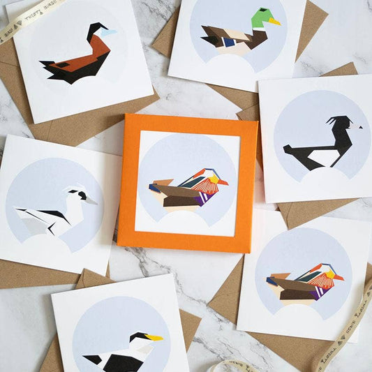 Geometric Mixed Ducks - Pack of 6 Cards