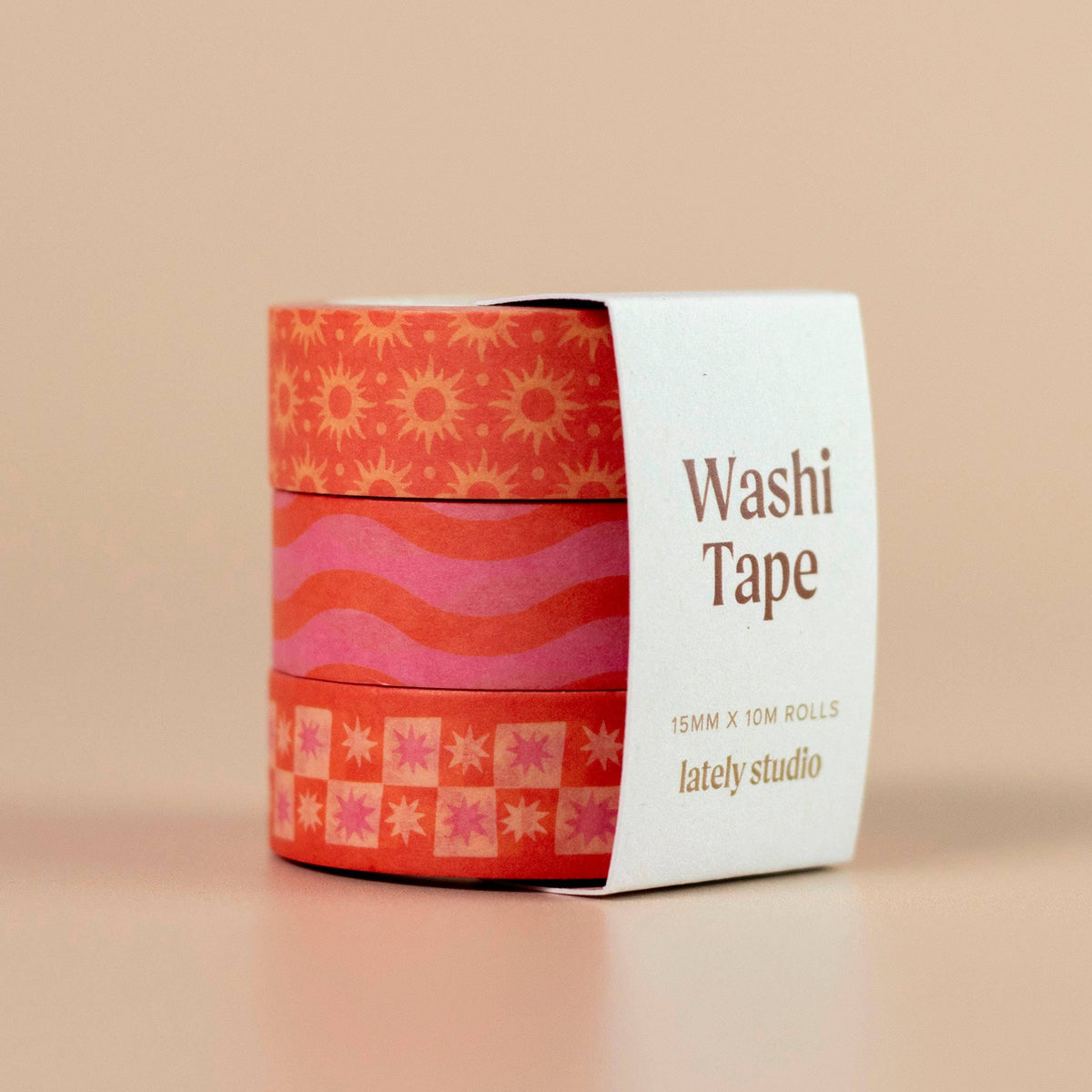 Pink & Orange Washi Tape Set | Pack of 3