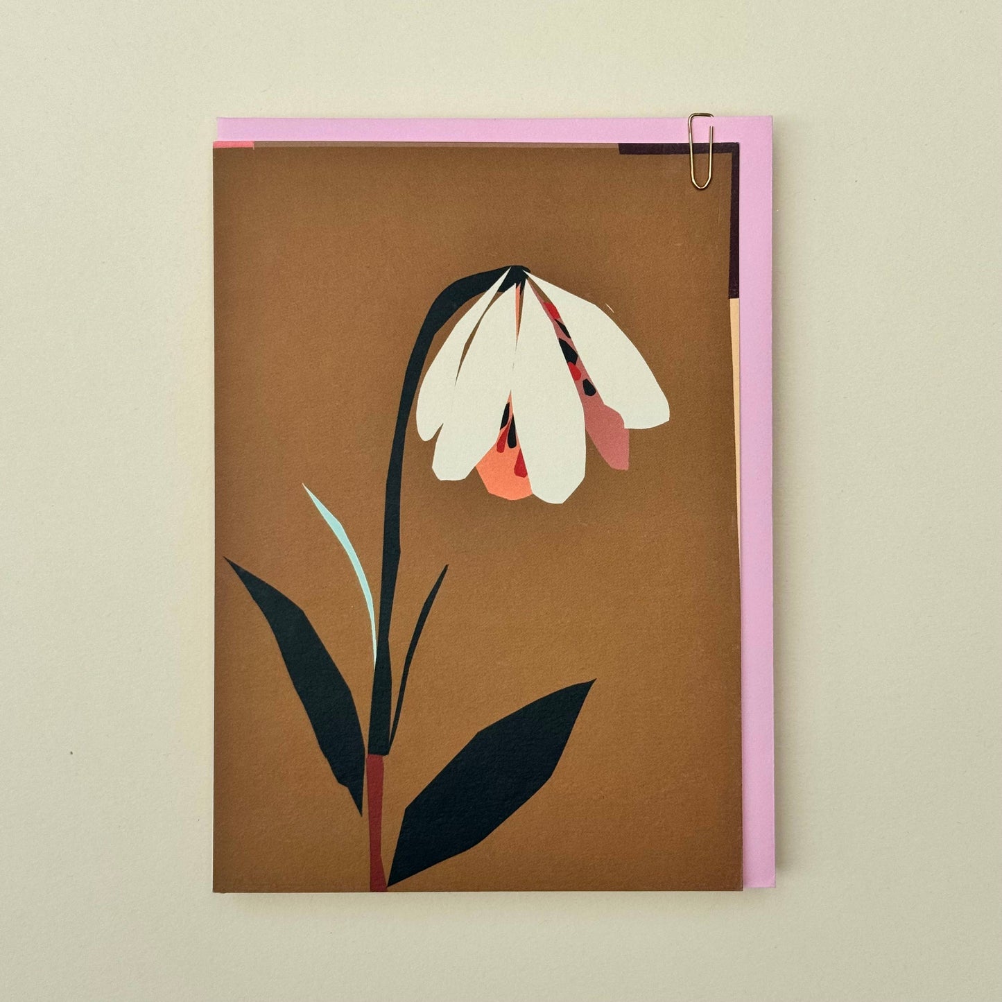 Tulip Pretty Modern Floral Cut Out Everyday Greeting Card