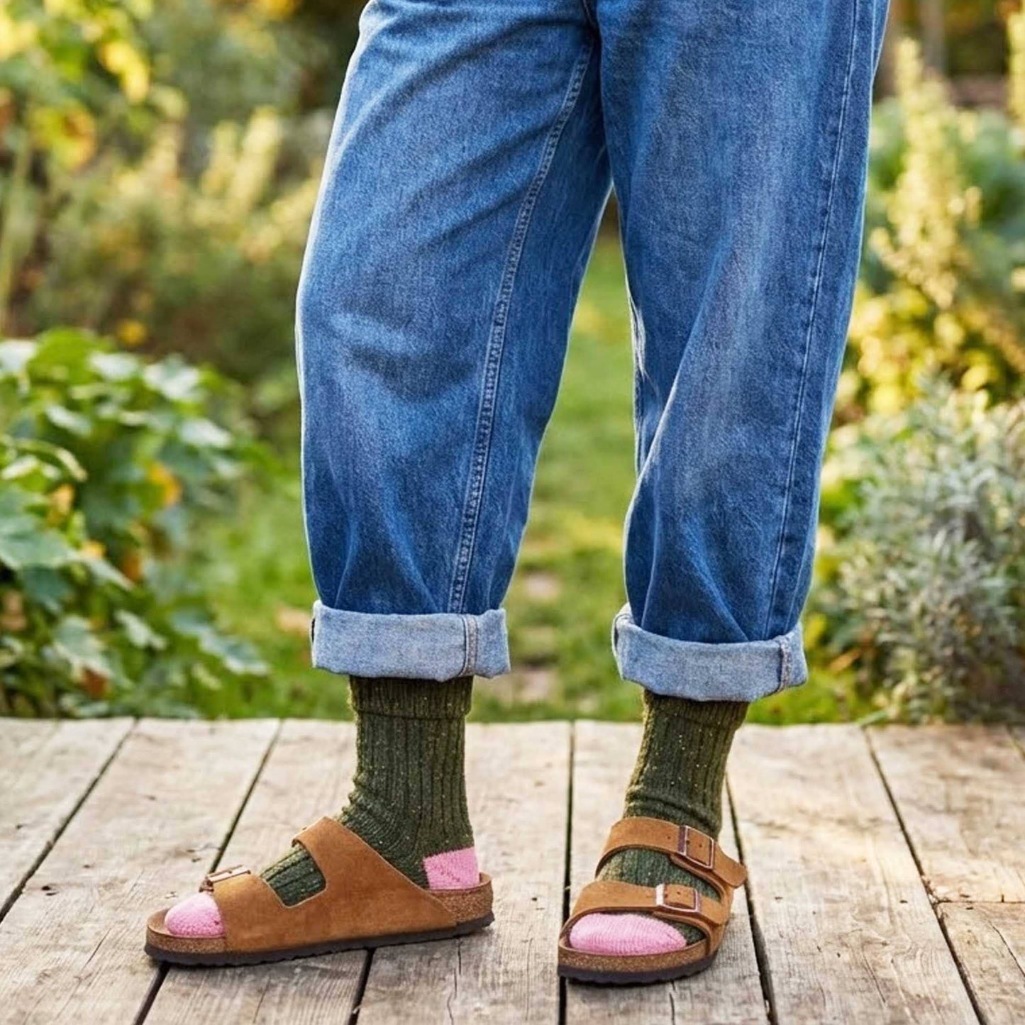 Unisex Recycled Silk Blend Ribbed Socks