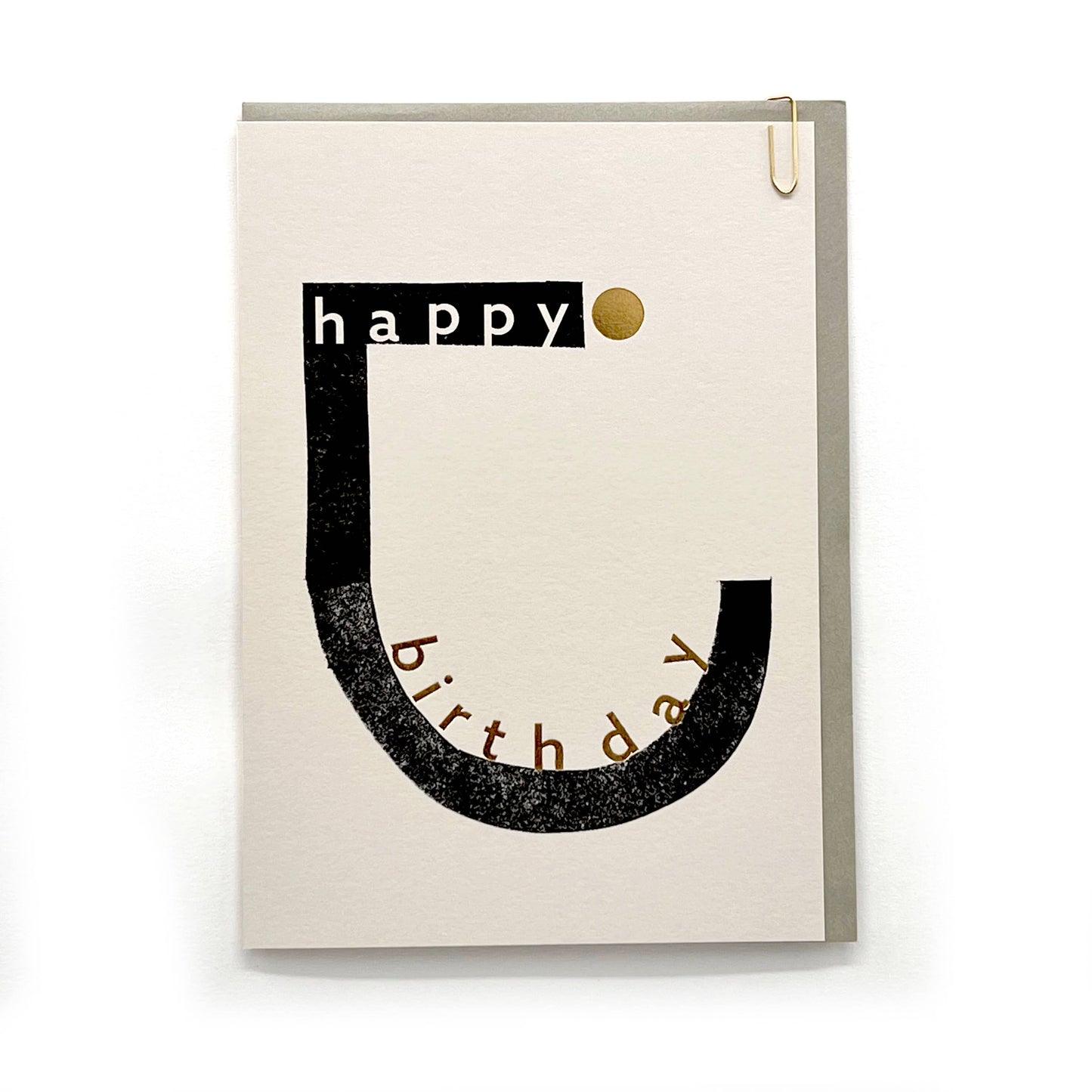 Abstract Ink Monotone Art Birthday Greeting Card
