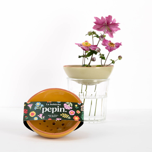 Bobèche Fleurs Ceramic Frog - Yellow mustard