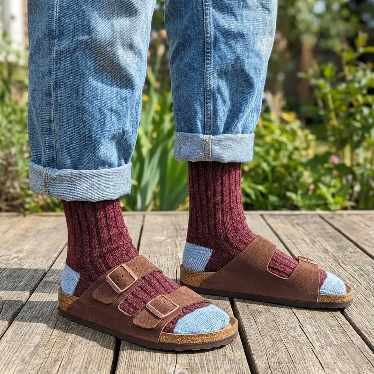 Unisex Recycled Silk Blend Ribbed Socks